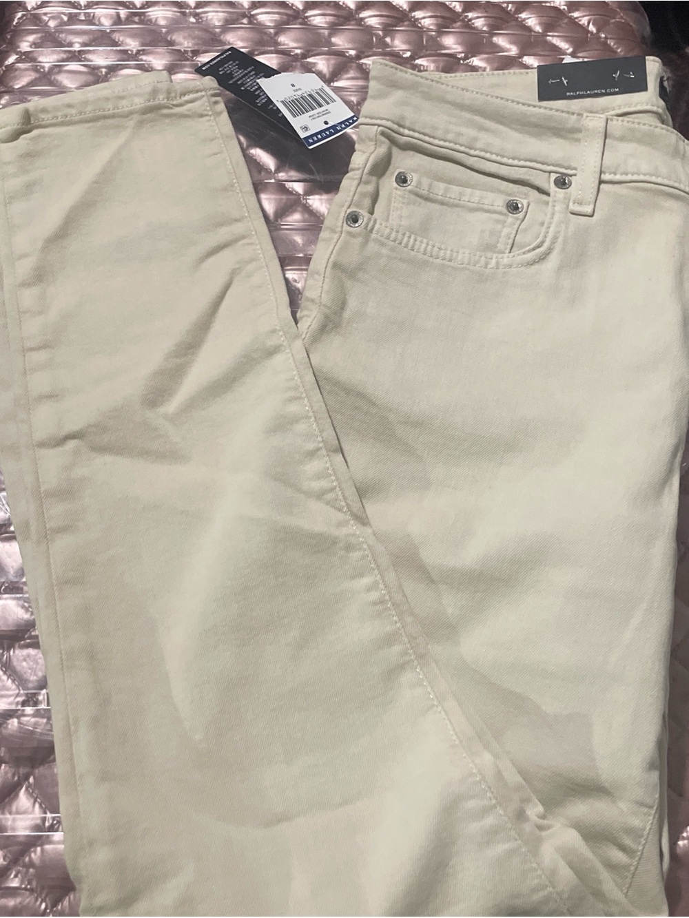 Ralph Lauren Cream Straight-Leg Jeans